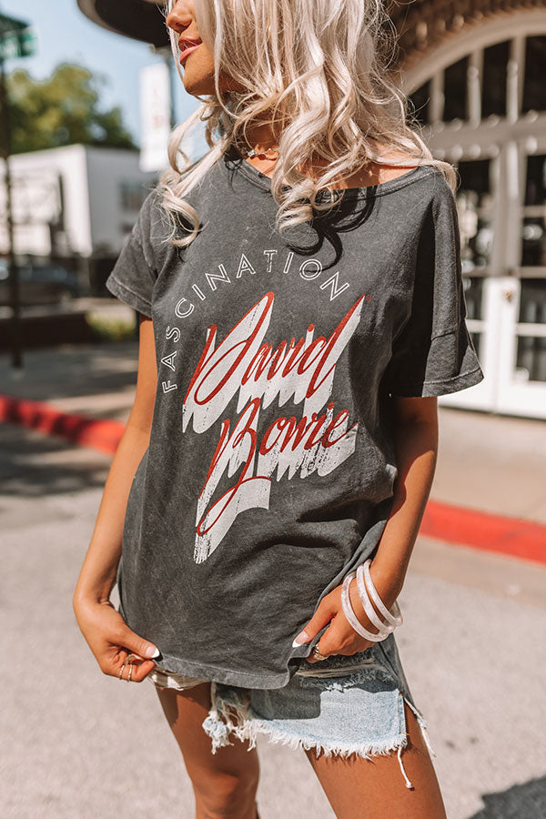 David Bowie Fascination Vintage-Wash Graphic Tee Image - 1