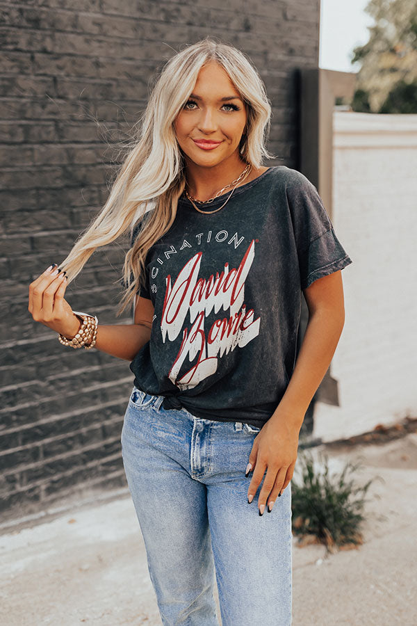 David Bowie Fascination Vintage-Wash Graphic Tee