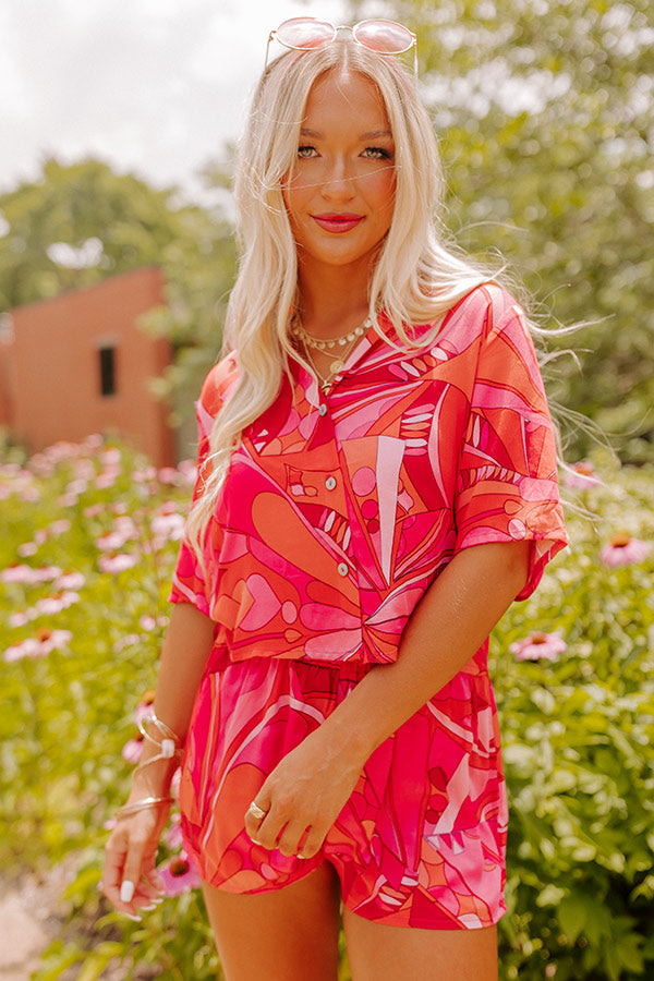 Over The Ocean Button Up Top