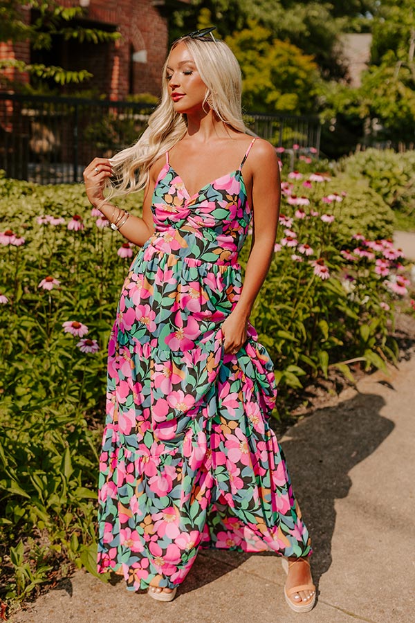 Made For Vacay Floral Maxi In Black