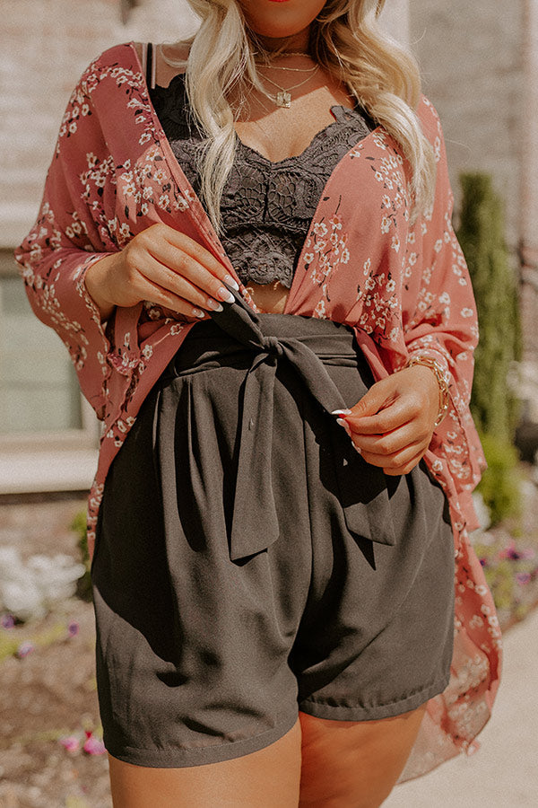 Take Me To Venice High Waist Shorts In Black Curves