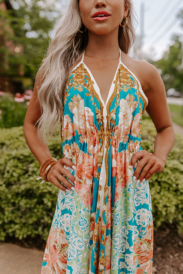 Really Dreamy Satin Midi In Turquoise Really Dreamy Satin Midi In Turquoise