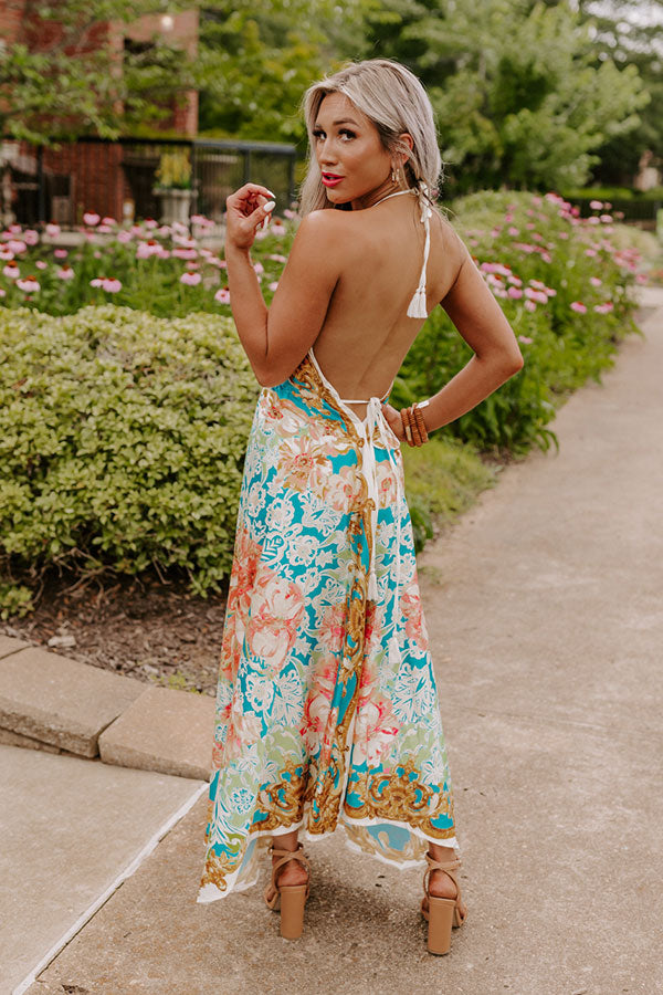 Really Dreamy Satin Midi In Turquoise Really Dreamy Satin Midi In Turquoise