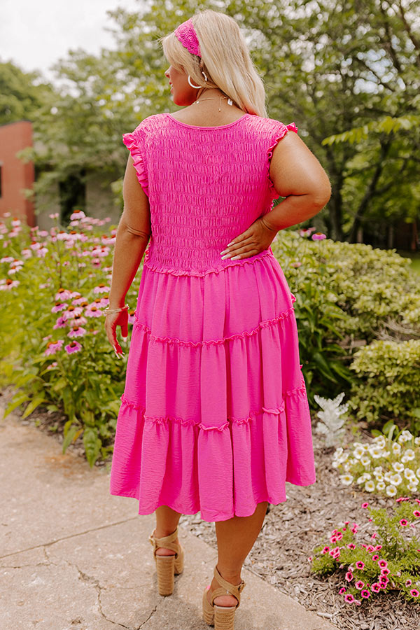 hot pink smocked dresses For A Season Smocked Dress in Hot Pink