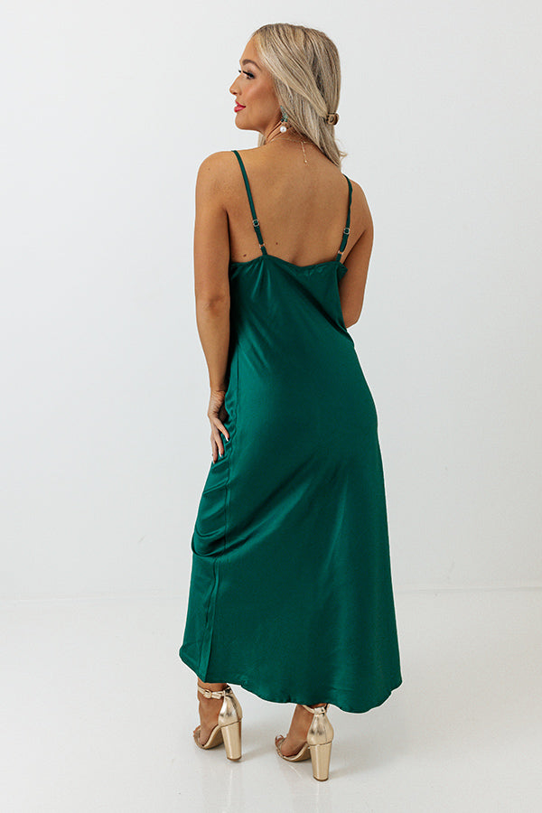 Classy And Confident Satin Midi In Hunter Green Impressions Online Boutique Classy And Confident Satin Midi In Hunter Green Impressions Online Boutique