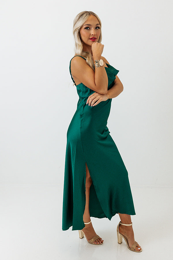 Classy And Confident Satin Midi In Hunter Green Impressions Online Boutique Classy And Confident Satin Midi In Hunter Green Impressions Online Boutique