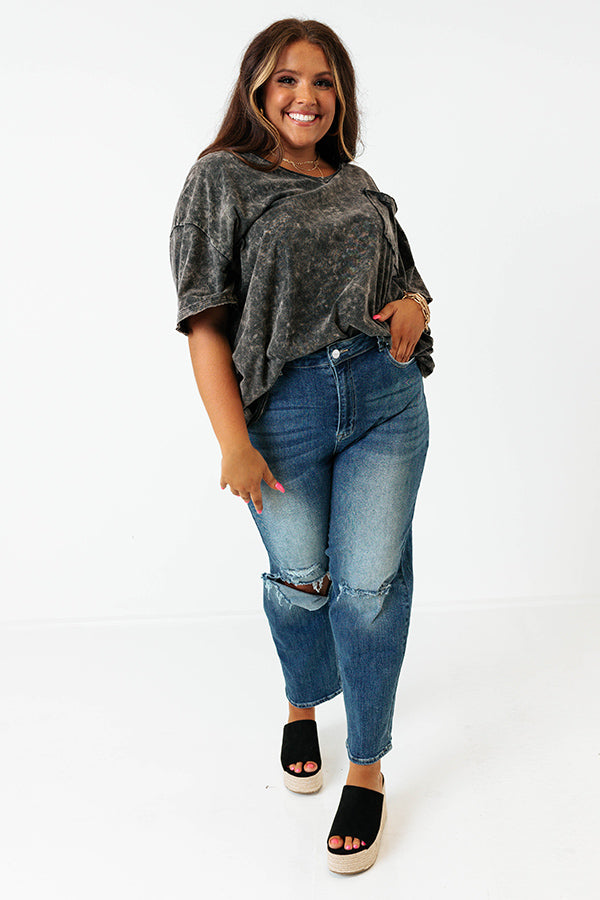 Nashville Nightlife Mineral Wash Shift Tee In Vintage Black Curves Image - 1