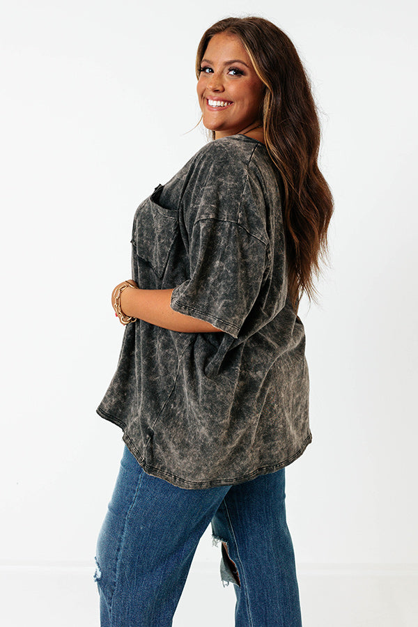 Nashville Nightlife Mineral Wash Shift Tee In Vintage Black Curves Image - 1