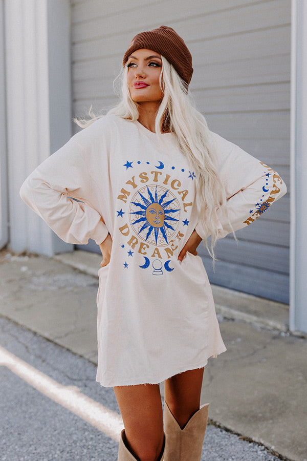long sleeve graphic t shirt dress Fierce Vintage Long-Sleeve Graphic T-Shirt Dress
