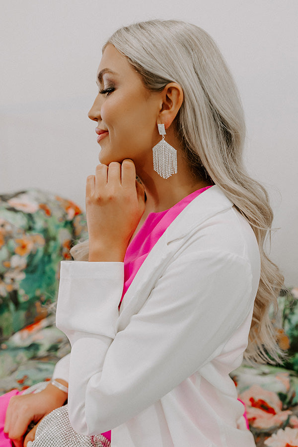 Shimmer So Stunning Rhinestone Earrings In Silver