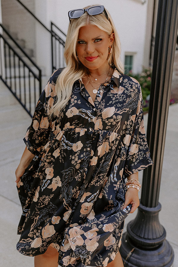Never Looked Over Tunic Dress In Black Curves Never Looked Over Tunic Dress In Black Curves