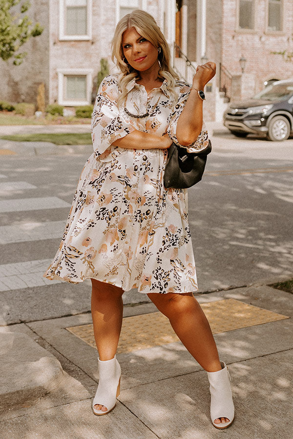 cream tunic dress ZIMMERMANN Alchemy Tunic Dress | Women's Linen V-Neck Mini Dress with Chain Detail | Cream Paisley
