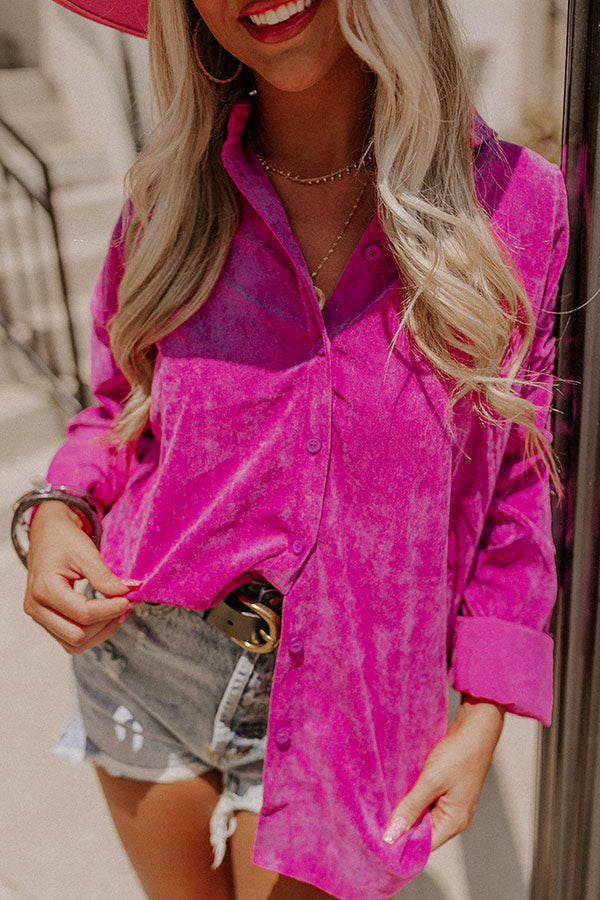 Music For The Soul Corduroy Button Up In Orchid Image - 1
