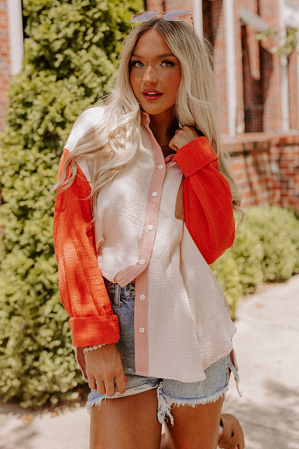 Tuscan Trail Color Block Button Up Image - 1