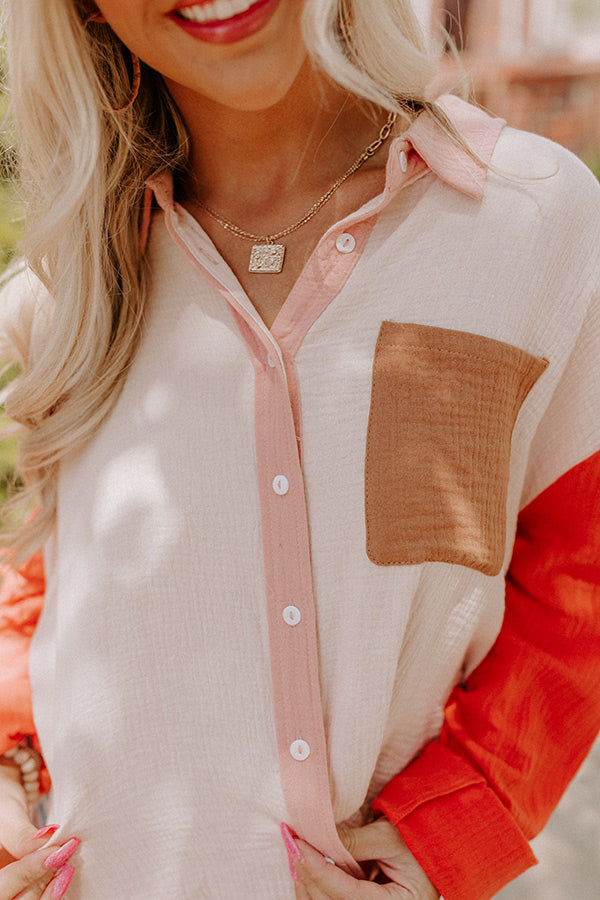 Tuscan Trail Color Block Button Up Image - 1
