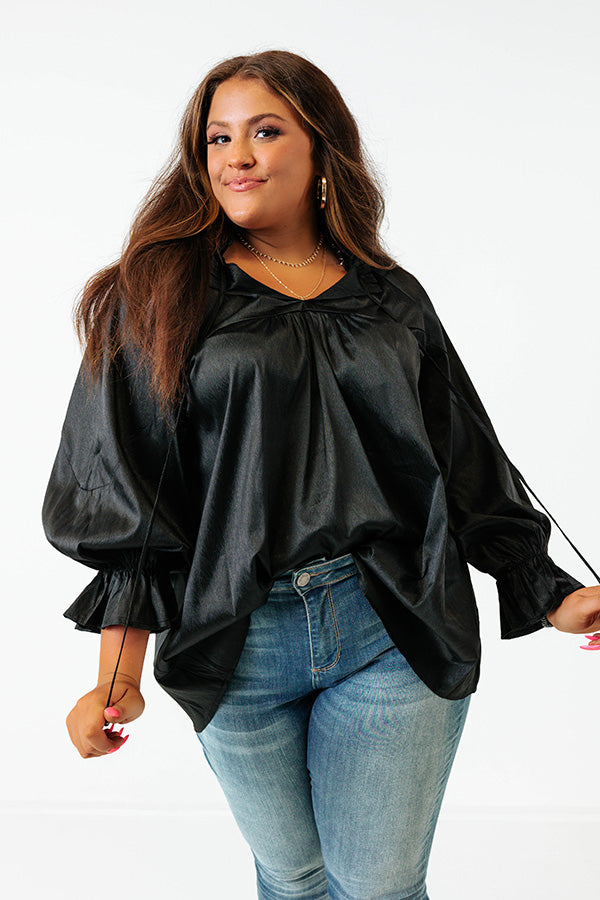 Really Dreamy Shift Top In Black Curves