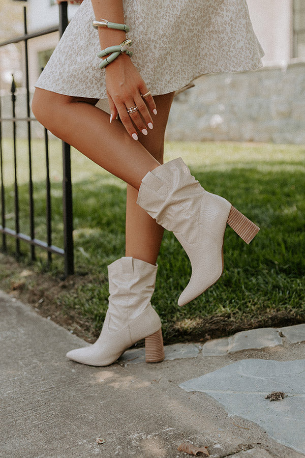 The Valley Faux Leather Boot In Iced Latte