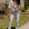 Free Bird Oversized Distressed Tee In Stone Image - 1