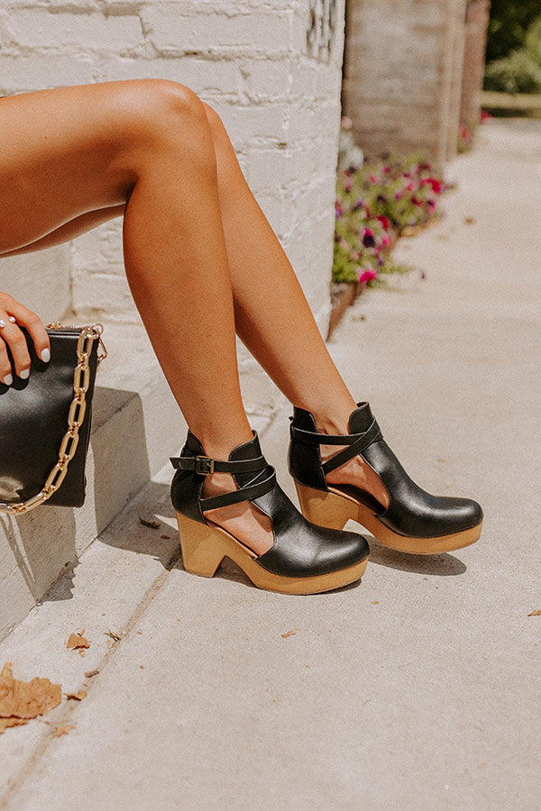 The Concord Faux Leather Heel In Black
