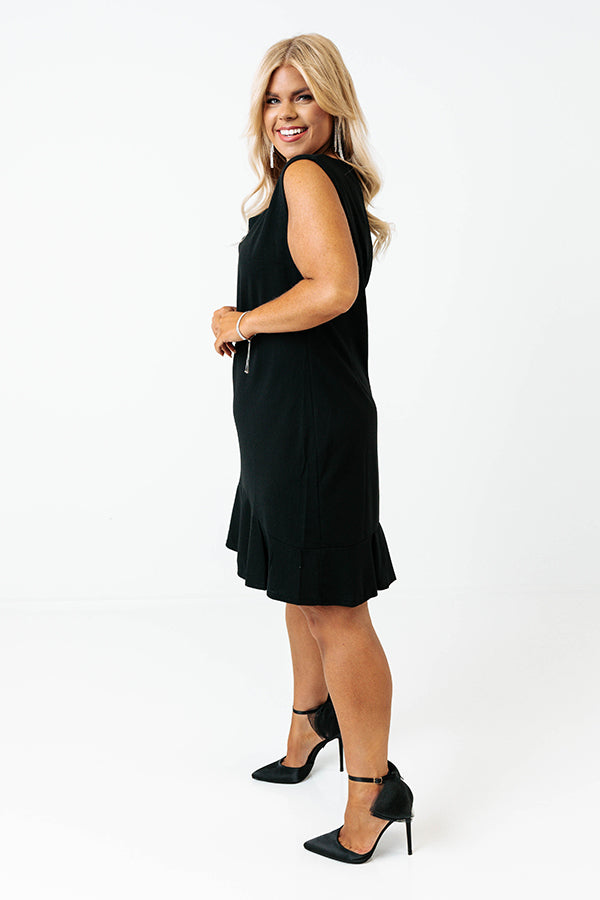 Chasing Love Shift Dress In Black Curves