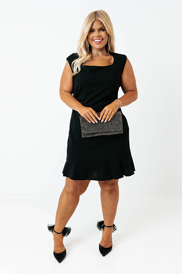 Chasing Love Shift Dress In Black Curves