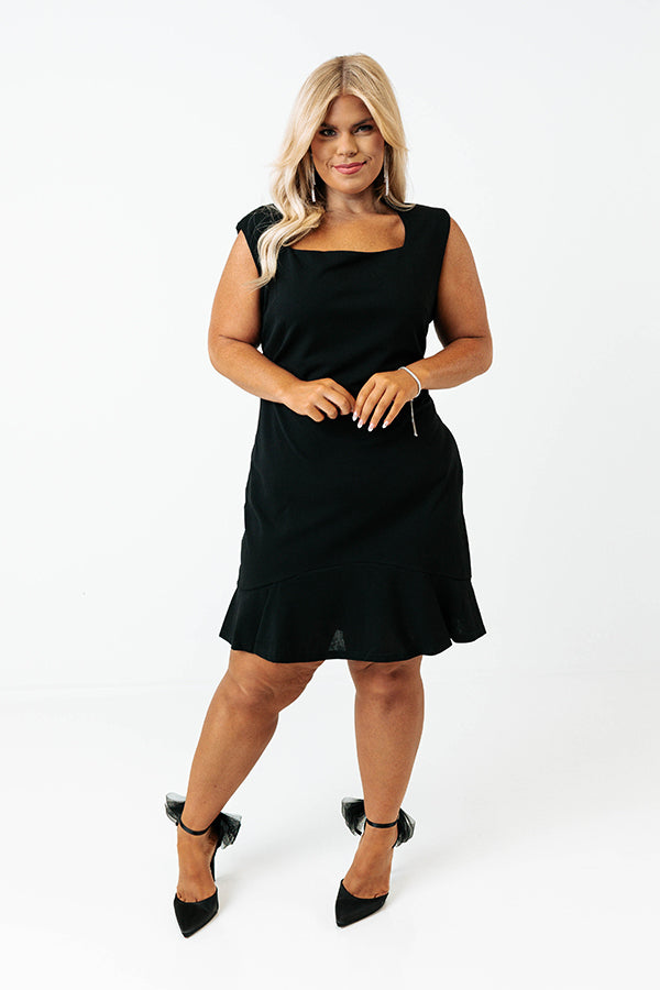 Chasing Love Shift Dress In Black Curves