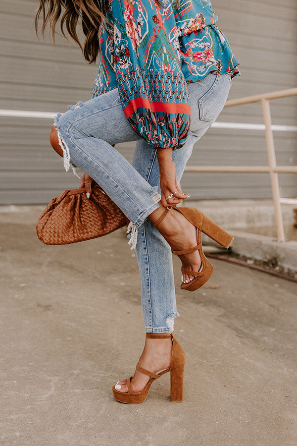 The Daisy Jane Faux Suede Heel In Camel