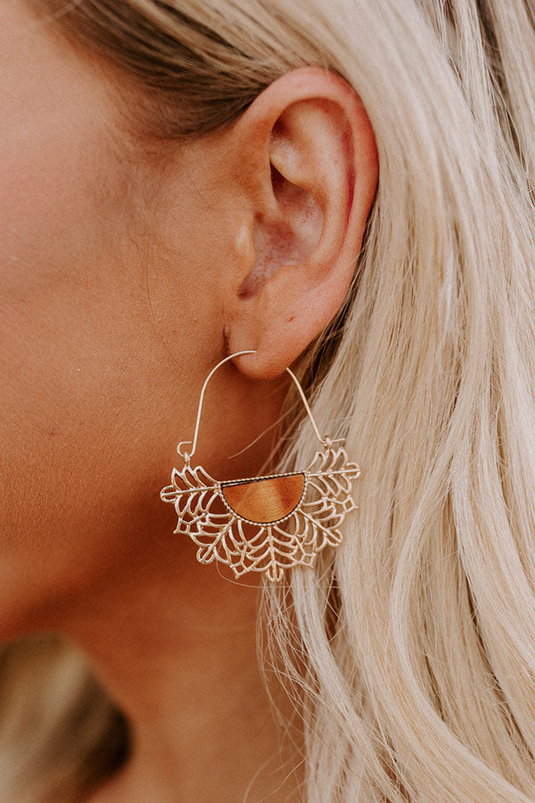 Sunset Situation Earrings In Camel