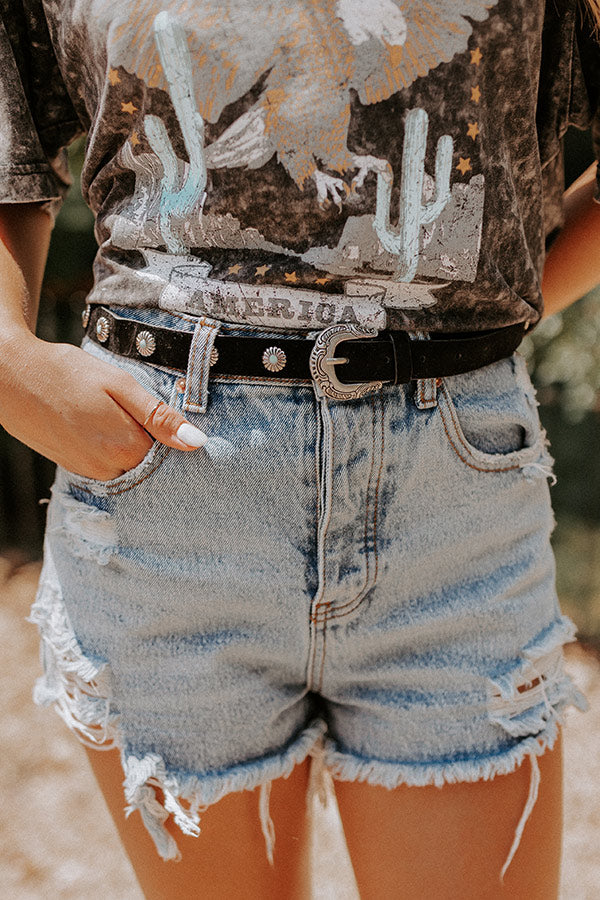 Casually Yours Faux Suede Belt In Black