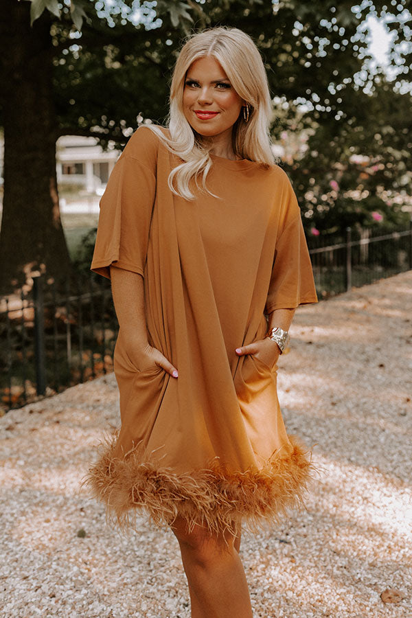 feather t shirt dress Feather T-Shirt Dress in Cream