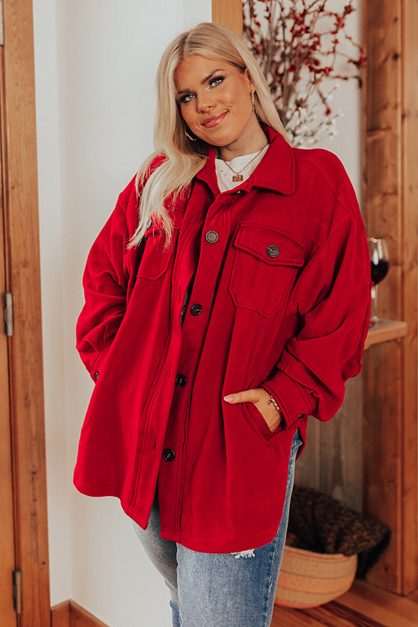 Wake Up Call Jacket In Red Curves