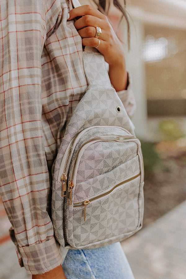 Road Trip Traveling Sling Backpack In Cream • Impressions Online Boutique