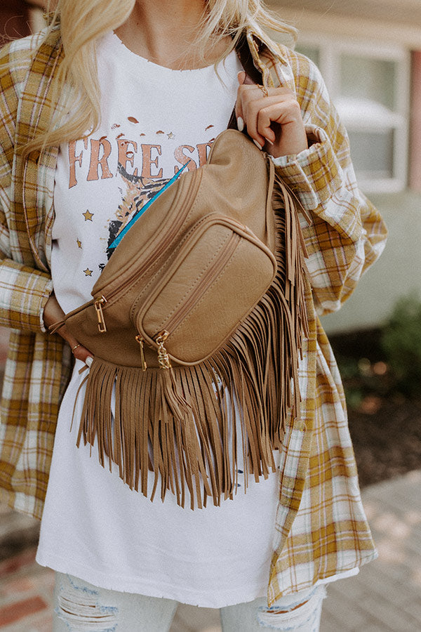 Trip Of My Life Fringe Fanny Pack In Brown • Impressions Online Boutique