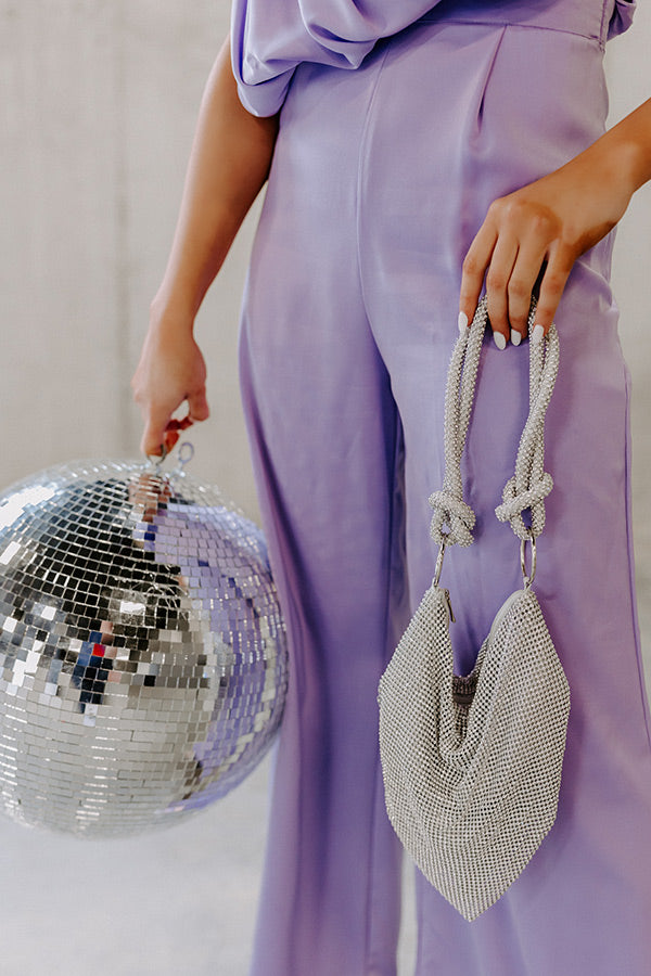 Going Places Rhinestone Purse In Silver