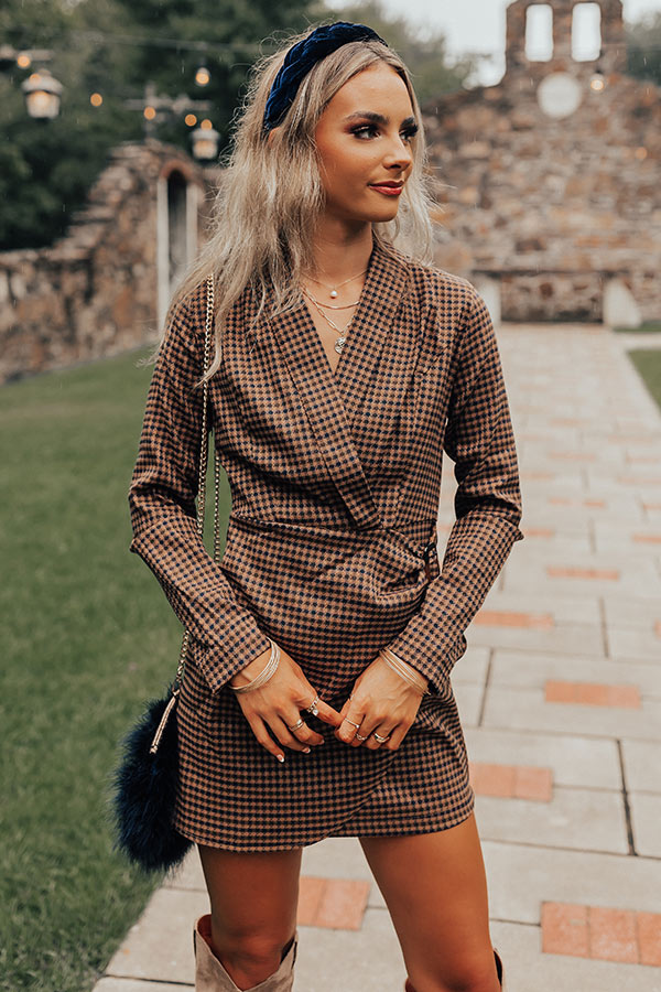 houndstooth dress brown houndstooth Aline dress