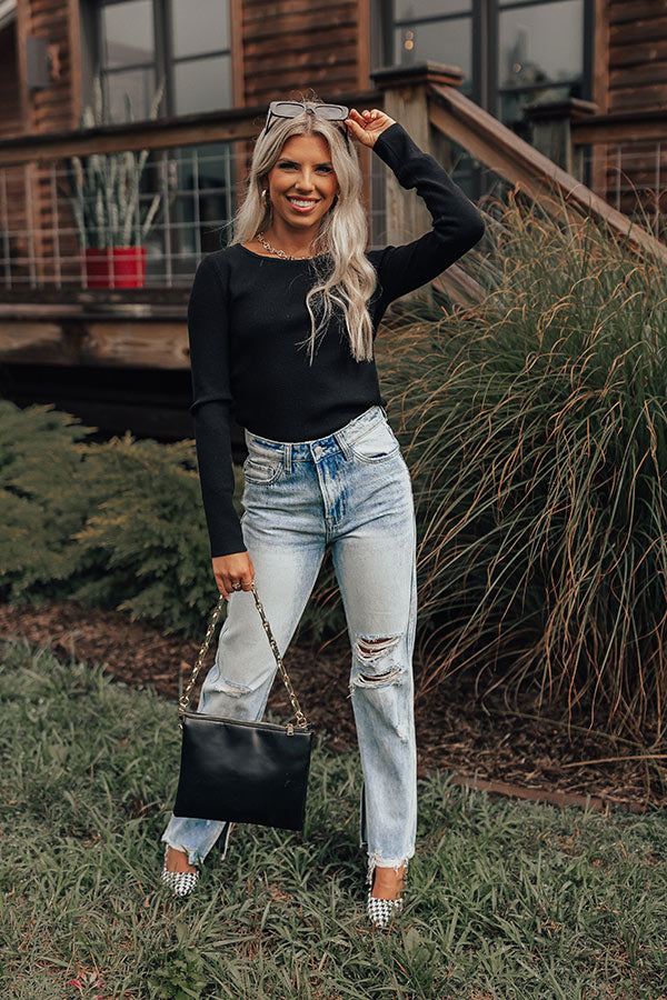 Casually Yours Cut Out Sweater In Black