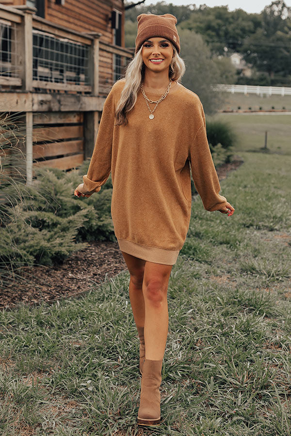 Cozy Memories Sweater Dress In Light Camel – Impressions Online Boutique