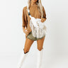 Figure Out Life Oversized Tee In Camel Image - 1