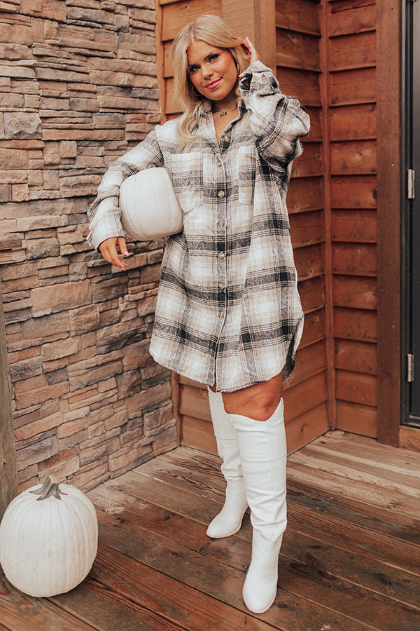 Cozy Zone Plaid Jacket Curves