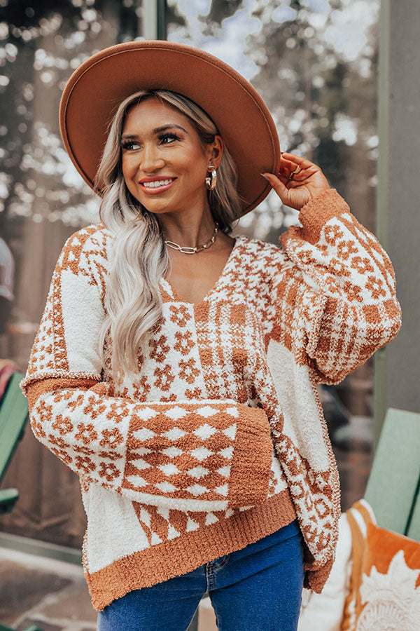 Latte Pick Me Up Color Block Sweater Image - 1