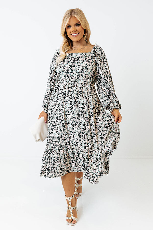 Feel The Beat Floral Midi Curves • Impressions Online Boutique