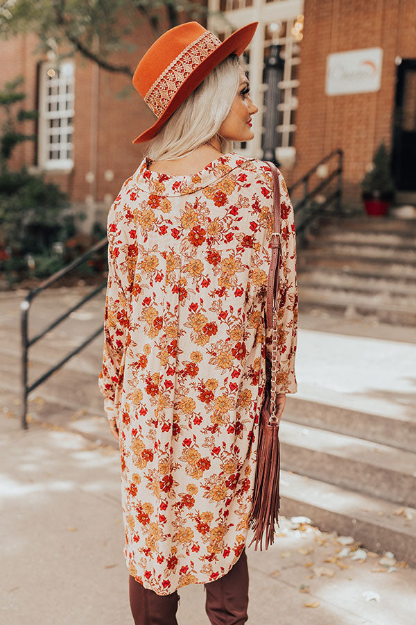Backstage Beauty Floral Tunic Dress  in Peach Image - 1