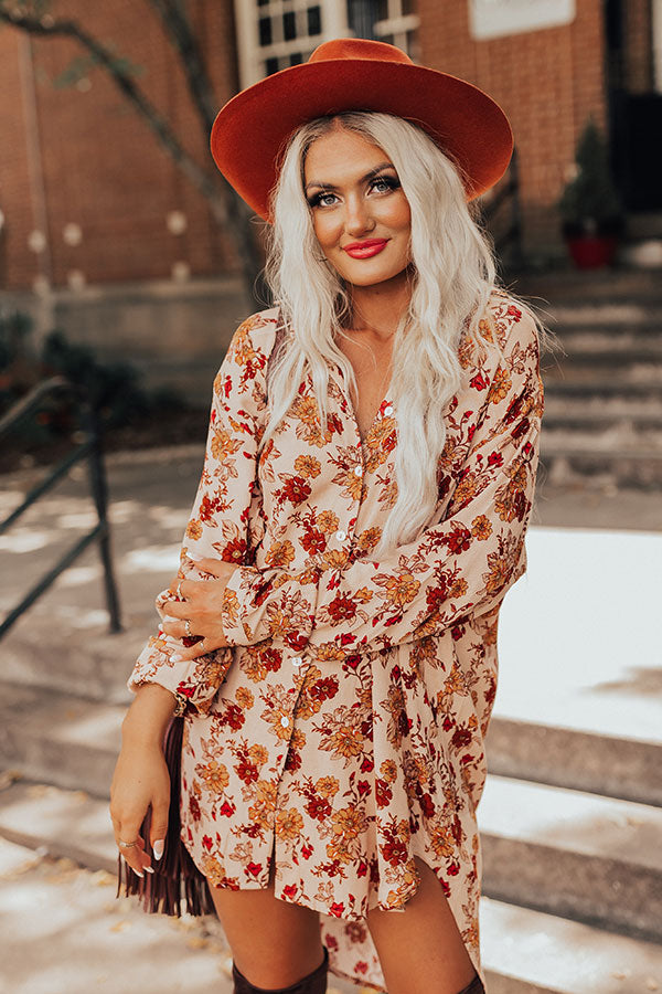 Backstage Beauty Floral Tunic Dress  in Peach Image - 1
