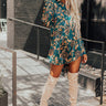 Backstage Beauty Satin Tunic Dress in Teal Image - 1