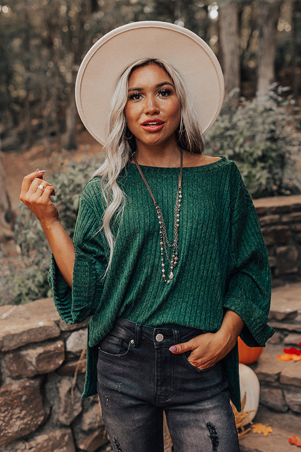 Smooth Terrain Shift Top In Hunter Green
