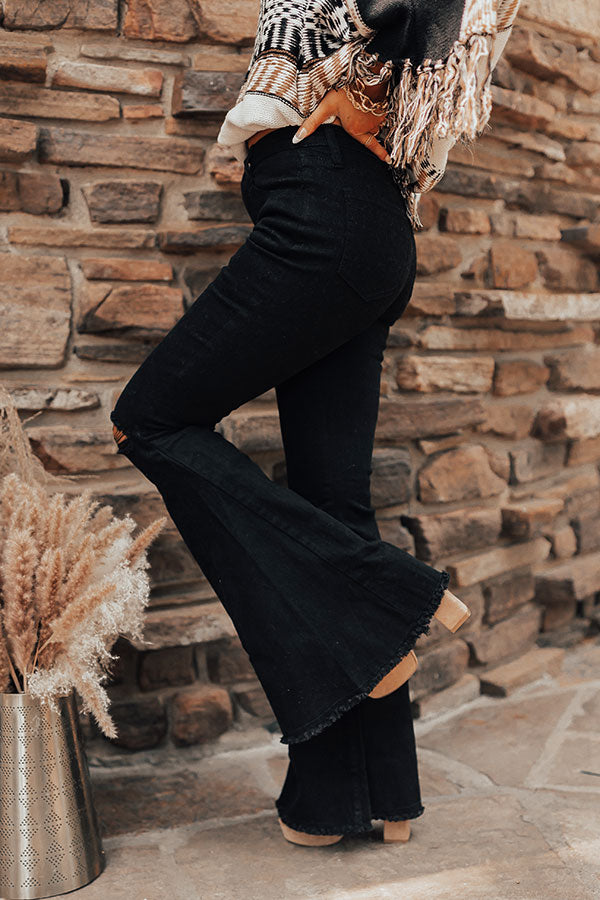 The Steele High Waist Flare In Black