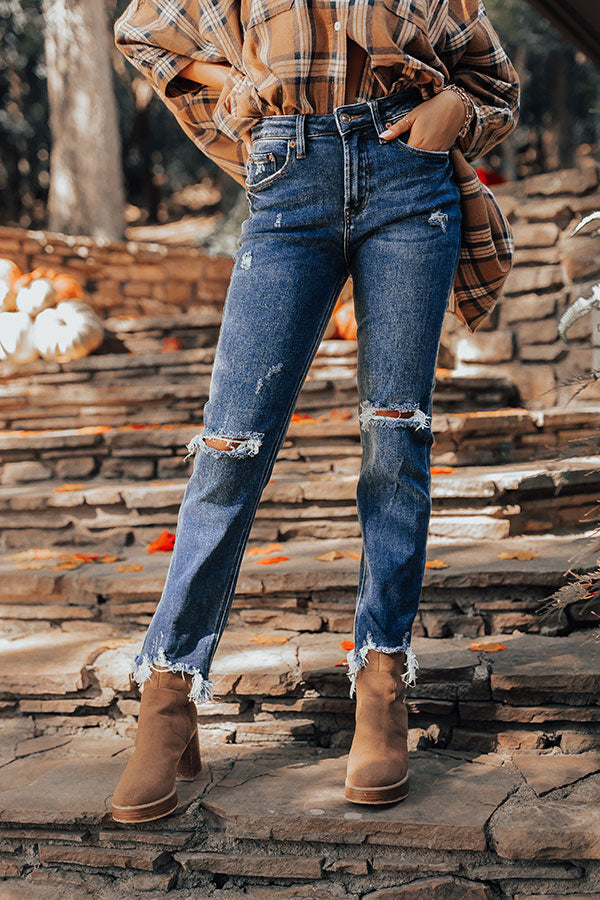 The Griffen High Waist Distressed Ankle Jean