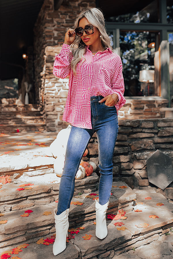 Take A Photo Houndstooth Top