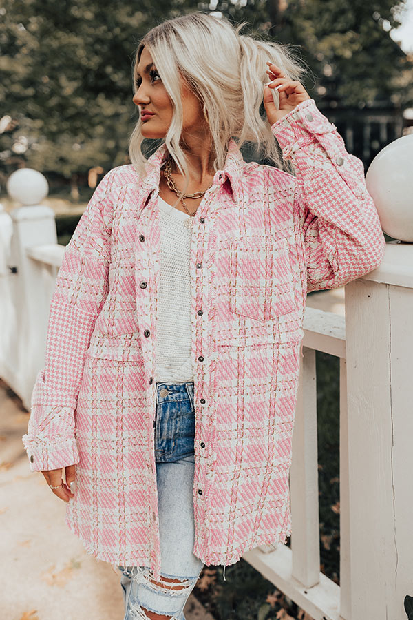 Boston BFF Tweed Jacket In Pink