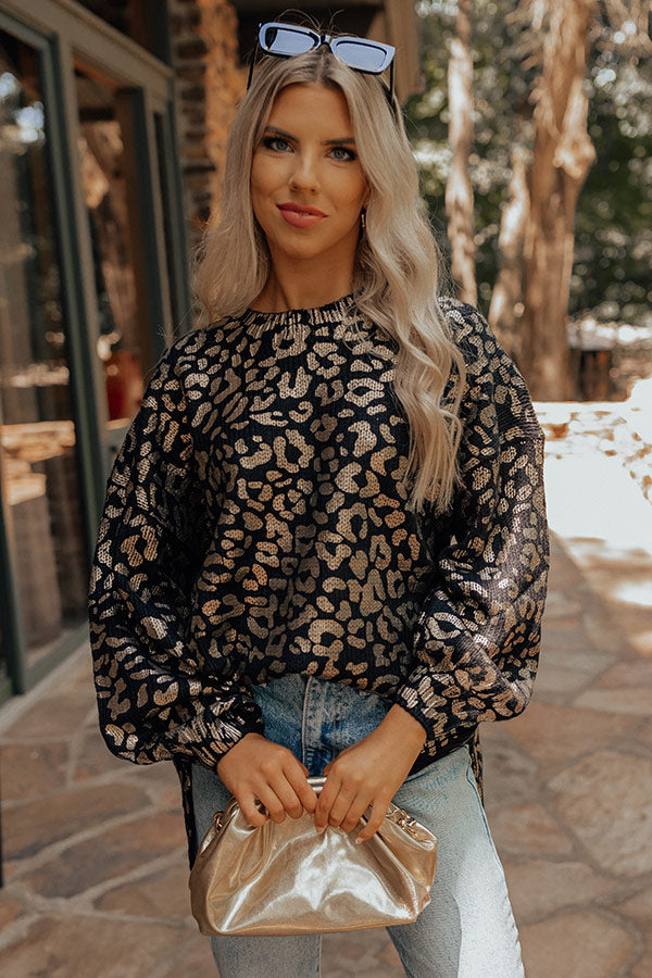 Metallic Leopard Sweater